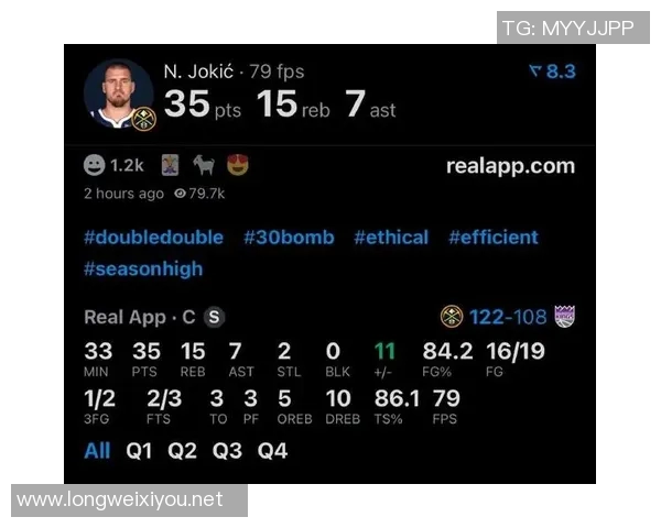 近五年约基奇在场时掘金净效率均超过+8，下场后均为负数